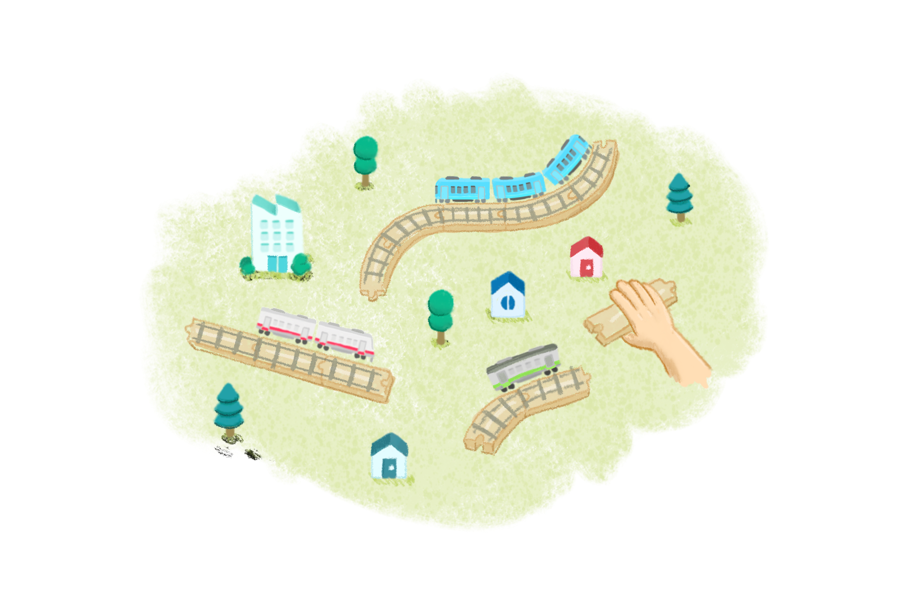 イラスト:しのざき文化プラザ レールで彩るえどがわ区